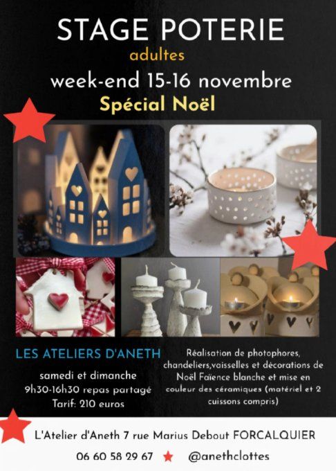 STAGE POTERIE week-end 15-16 NOVEMBRE 2025